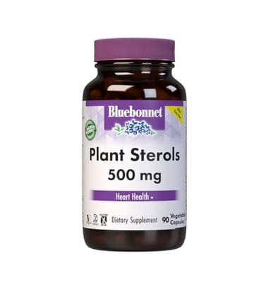 Bluebonnet Nutrition Plant Sterols 500mg Heart Health Supplement for Men & Women* - Non-GMO Beta-Sitosterol from Sunflower Oil - Vegan, Gluten-Free - 90 Vegetable Capsules
