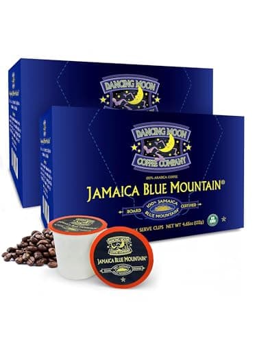 Dancing Moon Coffee Pods - 100% Jamaica Blue Mountain Medium Roast - K-Cup Compatible Keurig Coffee Pods - Small-Batch Crafted, Supports Military Charity - 24 Cups