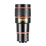 CamDesign 12x Optical Zoom HD Cell Phone Camera Lens, Telephoto Clip-On Lens for Single Lens Phone, Compatible with iOS X/8/7/6s/6 Plus Android Tablet, Used as Monocular Rubber Eyecup Carry Bag