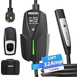 SEGUMA Level 2 EV Charger for Tesla, 32Amp 240V 7.68kW NACS EV Charger, NEMA 14-50 Plug, Adjustable Current, 25FT Portable Electric Car Charger Compatible with All Nacs (Black)