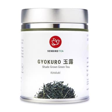 Senbird Premium Gyokuro, Japanese Shade Grown Green Tea - From Kyoto Japan - Imperial Loose Leaf Green Tea In Airtight Tea Tin (1.76oz/50g) (Kotobuki)