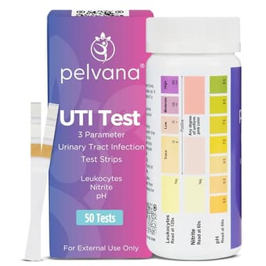 Pelvana Urinary Tract Infection Test Strips - 50 UTI Test Strips for Women, Accurate 3-Parameter Nitrite, Leukocytes and pH Readings, Advanced and Easy at-Home UTI Testing