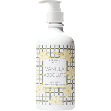 Beekman 1802 Goat Milk Body Lotion, Vanilla Absolute - Scented - 12.5 oz - Deeply Moisturizing With Shea Butter & Jojoba Seed Oil - For Sensitive Skin - Ready for Use, Pump Inserted - Cruelty Free