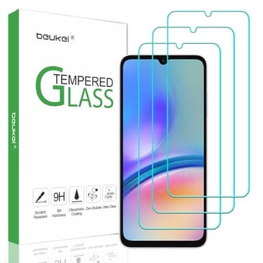 beukei (3 Pack) Designed for Samsung Galaxy A05s / Galaxy A05 Screen Protector Tempered Glass, Touch Sensitive,Case Friendly, 9H Hardness