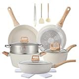 16PCS Pots and Pans Set Non Stick Cookware Set Nonstick with Cooking Set (white, 16pieces)