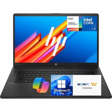 HP 17 Business Laptop (2025 Model), 17.3” Anti-Glare Display, 13th Gen Intel 10-Core i5-1334U(Beats i7-1255U), AI Copilot Ready, 16GB RAM, 512GB SSD, HDMI, Microsoft Office, Windows 11 Pro, WOWPC USB