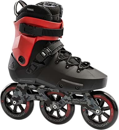 Rollerblade Twister 110 Unisex Adult Fitness Inline Skate, Black/Red, Urban Performance Inline Skates