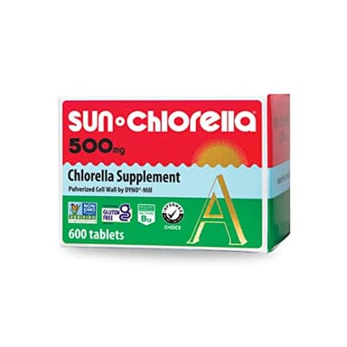 Sun Chlorella 500mg Whole Body Wellness Green Algae Superfood Supplement - Immune Defense, Gut Health, Natural Purification, Energy Boost - Chlorophyll, B12, Iron, Protein - Non-GMO - 600 Tablets
