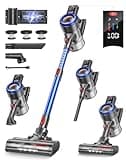 Cordless Vacuum Cleaner, 450W 40Kpa 55 Mins Vacuum Cleaners for Home, Lightweight Stick Vacuum with Rechargeable Wall Mount, Touch Display, Handheld Vacuum Cleaner for Hard Floor Carpet Pet Hair