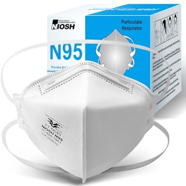 FOXFUN N95 Masks for Adults, 25 Pack NIOSH Approved Particulate Respirator, Universal Fit N95 Face Mask Comfortable