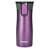 Contigo West Loop Stainless Steel Vacuum-Insulated Travel Mug with Spill-Proof Lid, Keeps Drinks Hot up to 5 Hours and Cold up to 12 Hours, 16oz Bright Lavender