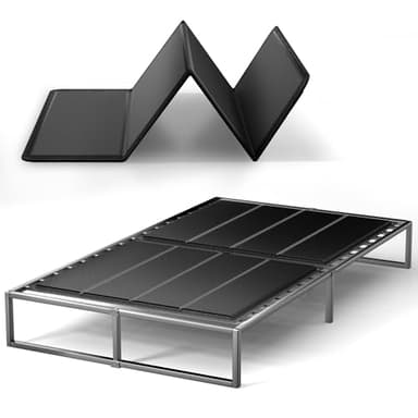 Yarfyk Bunkie Board 10MM, Folding Spring Box, Light and Thin, Breathable, Noise Minimizing, Moisture Resistant Bunkieboards,Bed Support Flat Noodles, King Size 76x80'' ﻿