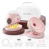 Heated Base Hands Free Breast Pump, Wearable Breastfeeding Pump of Baby Heated Dustproof Base, Automatic Voice Prompts, LED Display with 4 Modes &12 Levels, Memory Function-24 mm, 2 Pack Pink