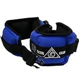 Water Gear Professional Aqua Cuffs - Aqua Aerobics Fitness Gear Bands for Ankle and Wrist - Swimming Pool Workout - Exercise Equipment Adjustable Ankle and Wrist Bands (Blue, Medium Resistance)