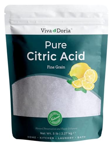 Viva Doria 100% Pure Citric Acid, Food Grade, Fine Grain, 5 Pounds (80 Ounces)