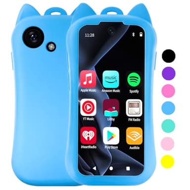MP3 Player with Bluetooth WiFi 80GB Portable Digital Music Player Android Device with 3.9” Touch Screen HIFI Lossless Sound FM Radio Support Spotify Audible Amazon Music for Kids and Audio Lovers-Blue