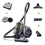 BLACK+DECKER Bagless Canister Multi-Cyclonic Vacuum Cleaner with Anti-Allergen HEPA Filter, Corded 1,200 Watt Motor with Adjustable Suction, Large Cap.(3L) & Multiple Attachments, Gray (BDXCAV217G)