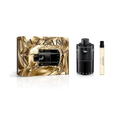 Azzaro The Most Wanted Eau de Parfum Intense - Woody & Seductive Mens Cologne Set ($185 Value) - Fougère, Ambery & Spicy Fragrance for Date Night - Full Size, 5 Fl. Oz & Travel Size, 0.33 Fl Oz
