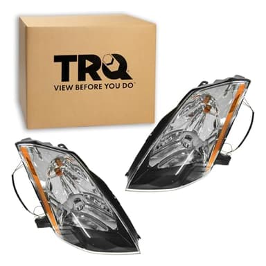 TRQ Headlight Assembly Set NI2502182 NI2503182 Compatible with 2003-2005 Nissan 350Z