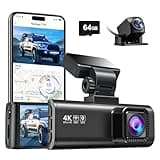 REDTIGER F7N 4K Dual Dash Cam with 64GB Card, Built-in WiFi GPS Front 4K/2.5K and Rear 1080P Dual Dash Camera for Cars,3.18 inch Screen,170° Wide Angle, Parking Monitor, Support 256GB Max
