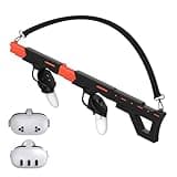 VR Gun Stock for Meta Quest 3S/Quest 3, Magnetic 2-in-1 VR Accessories for Oculus Quest 3, Rifle/Pistol Controller Grips with Shoulder Straps for Enhance Control Feel, Realistic FPS Gaming Experience