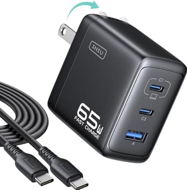 INIU Laptop Charger, 65W Type C Charger Fast Charging Block for MacBook