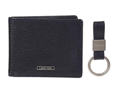Calvin Klein Men's Wallet Sets-Minimalist Bifold and Card Cases, Navy, One Size