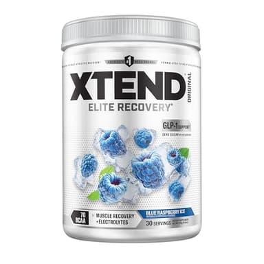 Xtend Original BCAA Powder, 7g BCAAs and 2.5g L-Glutamine for Muscle Recovery Hydration and Lean Muscle, Sugar Free Intra and Post Workout Drink with Electrolytes, Blue Raspberry Ice, 30 Servings