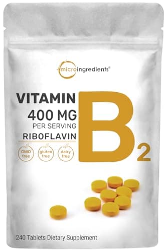 Micro Ingredients Riboflavin Vitamin B2, 400mg Per Serving, 240 Mini Tablets | Essential Vitamin B Supplement | B Vitamins for Energy Production | Easy to Swallow, Non-GMO