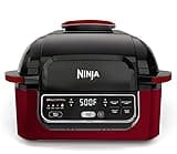 Ninja AG302HRD Foodi 5-in-1 Indoor Grill with Air Fry, Roast, Bake & Dehydrate, Red (Renewed)