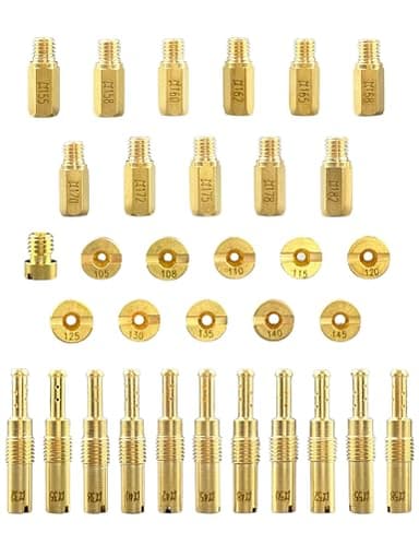 YAMAKATO Aftermarket 33pcs Carburetor Jet Kit w/ 11pcs Slow Pilot Jets and 22pcs Main Jets for Honda PWK Keihin OKO CVK KOSO PE PWM Yamaha Mikuni Carb Upgrade and Rebuild