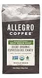 Allegro Coffee Decaf Organic Espresso Bel Canto Whole Bean Coffee, 12 oz
