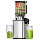 Masticating Juicer Machines, 5.3" Inch Feeding Chute Supports Whole Fruits and Vegetables，350W Slow Cold Press Juicer，Easy to Clean, Light-Stainless Steel