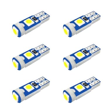 WLJH 6x T5 Led Wedge Bulbs Canbus Error Free 74 73 17 Extremely Bright White 3030 Chipsets for Auto Car Gauge Cluster Dashboard Light Lamp Instrument Panel Indicators