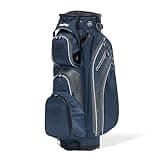 Bag Boy Revolver XP Golf Cart Bag, 14 Way 360⁰ Rotating Top with Full Length Individual Dividers, External Putter Tube, 9 Pockets, Navy/Charcoal/White