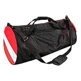 Sports Duffle Bag, Large Mesh Dive Beach Bags and Totes with Shoulder Strap for Scuba Diving and Snorkeling Gear & Equipment, Wet Swimming, Travel, and Gym Workout (Black)