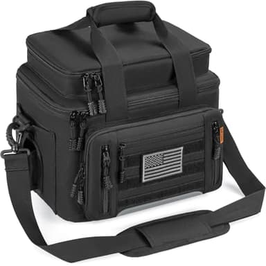 FREEAMG Fishing Tackle Bag - Holds 3400-3600 Size Tackle Boxes -Saltwater & Freshwater Fishing Bags - Padded Shoulder Strap Fishing Bags (Black) (Bag Only)