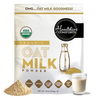 Oat Milk Powder 21oz - Natural and Plant Based Milk with a Clean Formula - Gluten-Free, Vegan, USDA Organic Certified, Non-GMO, Dairy Free, and Lactose Free Milk Powder with No Refrigeration Required
