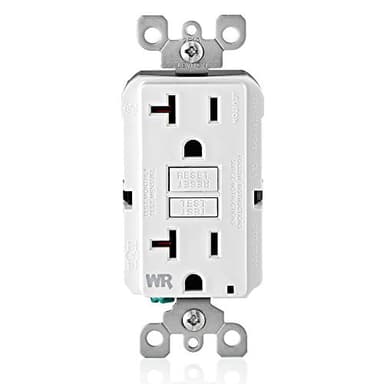 Leviton GFCI Weather-Resistant Outlet, 20 Amp, Self Test, Non Tamper-Resistant with LED Indicator Light, Outdoor Locations, GFWR2-W, White