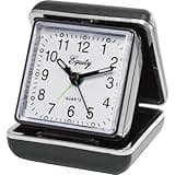 Equity by La Crosse Quartz Analog Fold-Up Travel Alarm Clock, Pack of 1, Black