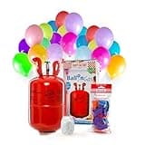 Party Factory Helium Tank for up to 30 Balloons incl. Latex Balloons, Helium Cylinder 7 cu. ft. Gas with filling quantity for Balloons, Ideal for Birthday Party, Wedding