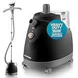 Steam & Go - The Rival Handheld Steamer for Clothes, Upright Foldable Garment Steamer for Curtains, Beddings, & Upholstery, Powerful Fabric Steamer Iron with Adjustable Pole Hanger and Detachable Tank