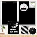 100% Blackout Window Cover Magnetic Blackout Blind Window Shades No Drill DIY Cut Blackout Curtain for Bedroom,RV,Nursery,Media Room (79"x57")