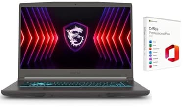 MSI Thin 15.6 inch FHD 144Hz Gaming Laptop | Intel Core i5-13420H(Beat i7-12650H)| NVIDIA GeForce RTX 4060 | Backlit |Grey | 16GB RAM | 512GB SSD |Windows 11 Home |Bundle with Microsoft Office 2021