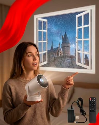 Fake Window Projector, Transform Any Wall into a Stunning Scene, Smart 1080p Portable 180° Ambiance Projector Scenes with Wifi & Bluetooth, Fake Window Light Projector for Bedroom