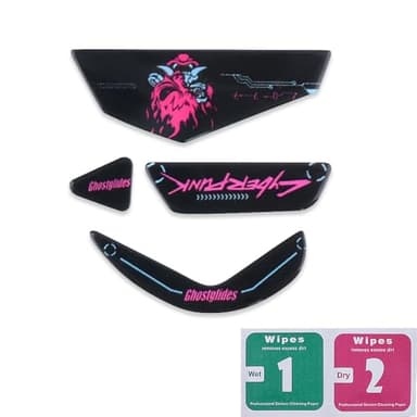 Rounded Curved Edges Ultra Strong Glass Mouse Feet Pads Skates Compatible for Logi G502 RGB/Hero Wired Mouse ﻿ (Black)