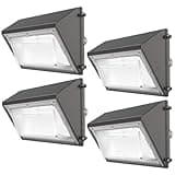 HYPERLITE 120W 4Packs LED Wall Pack Light with Dusk-to-Dawn Photocell, Ideal Outdoor Security Lighting Commercial and Industrial LED Wall Lights for Parking lot Garage Warehouse Factory ETL Listed