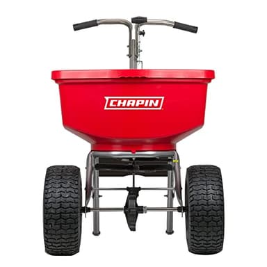 Chapin International 8400C 100 Lb. Capacity Made in USA Professional Spreader with Stainless Steel Frame, Red