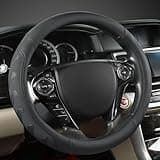GIANT PANDA Microfiber Leather Steering Wheel Cover for Honda Accord,Civic,CR-V,HR-V,Pilot(Black-Standard Size)