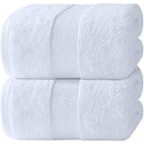 Luxury Bath Sheets Towels for Adults Extra Large | Highly Absorbent Hotel Collection | 35x70 Inch | 2 Pack (White)